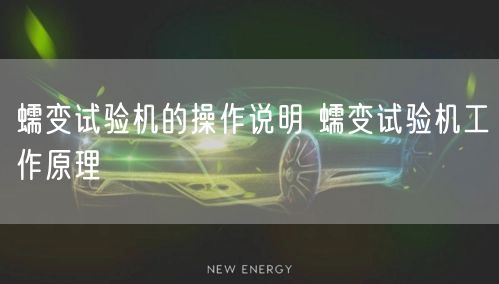 蠕变试验机的操作说明 蠕变试验机工作原理(图1)