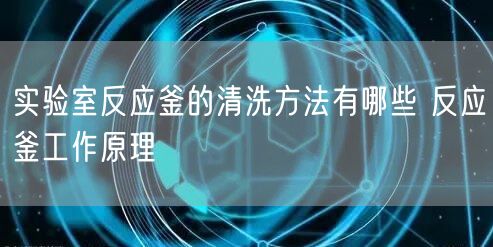 实验室反应釜的清洗方法有哪些 反应釜工作原理(图1)