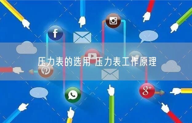 压力表的选用 压力表工作原理(图1)