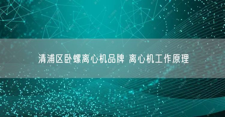 清浦区卧螺离心机品牌 离心机工作原理(图1)