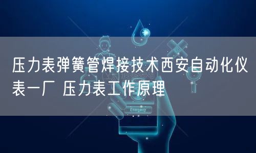 压力表弹簧管焊接技术西安自动化仪表一厂 压力表工作原理(图1)