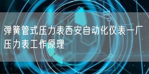 弹簧管式压力表西安自动化仪表一厂 压力表工作原理(图1)
