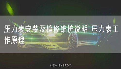 压力表安装及检修维护说明 压力表工作原理(图1)